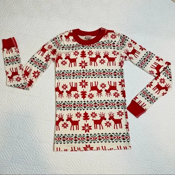 Hanna Andersson - Long John Pajama Set in Dear Deer 12 - Picture 3 of 11